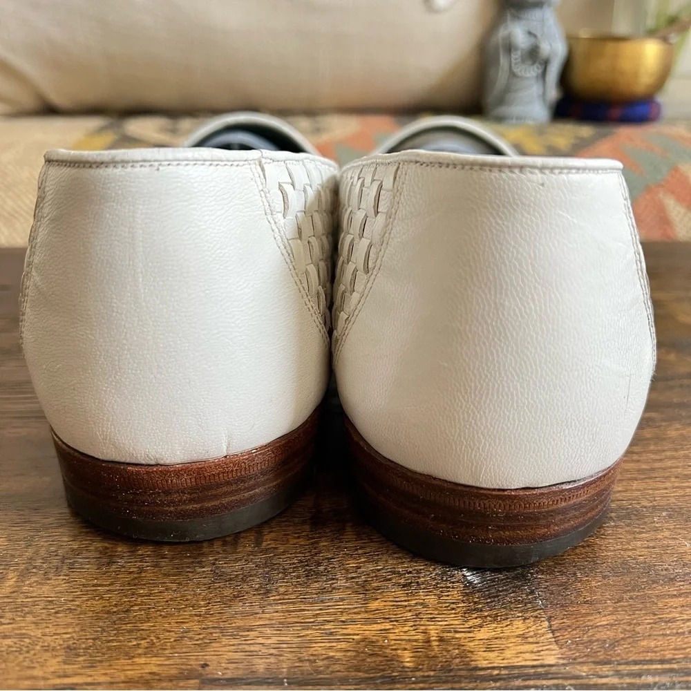 GUCCI Rare Vintage White Woven Leather Loafers IT/EU46.5 US13
